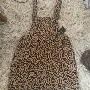 Leopard pinafore dress